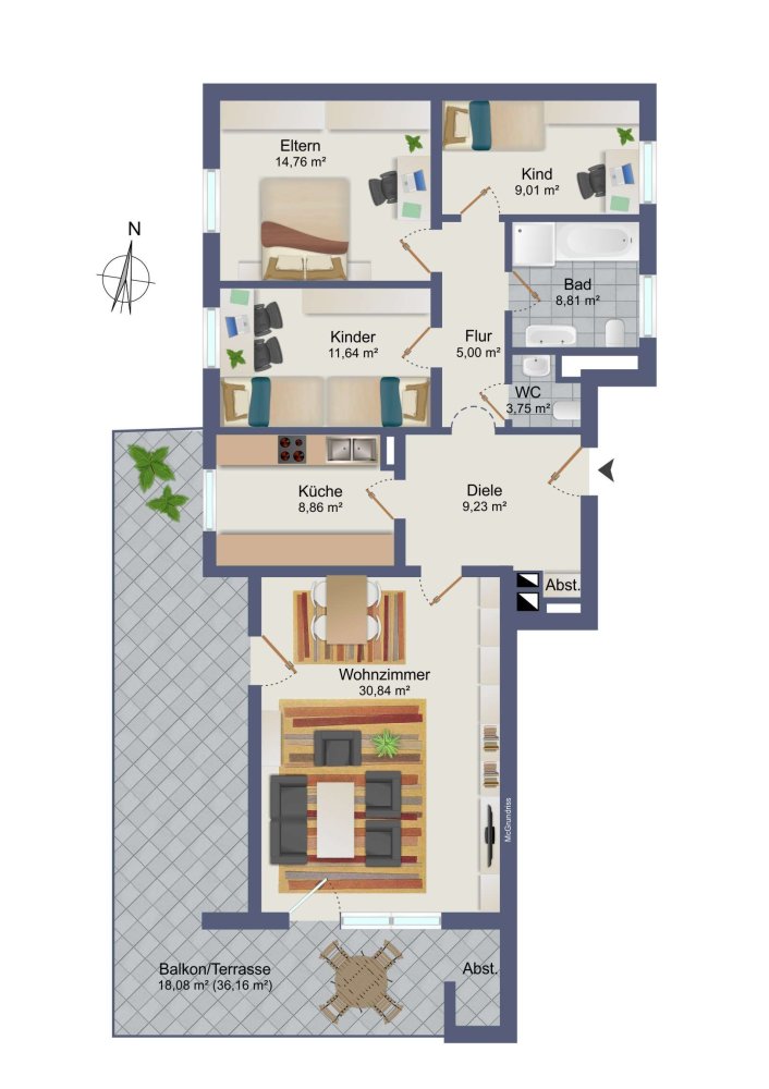 3 bedrooms Apartment in Augsburg, Germany No. 209578