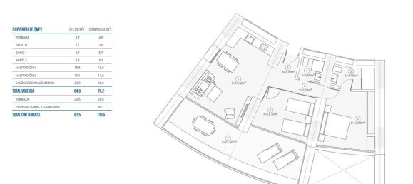 2 chambres appartement à vendre à Benidorm, Alicante, Valencian Community, Spain № 365231 6