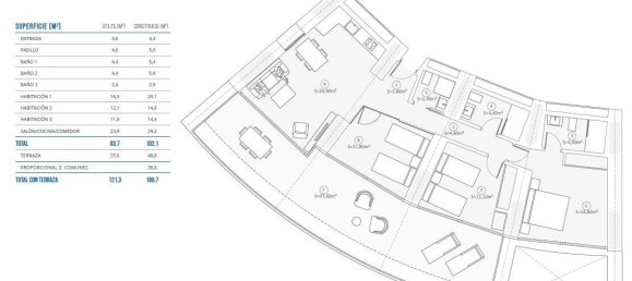 2 chambres appartement à vendre à Benidorm, Alicante, Valencian Community, Spain № 365231 7