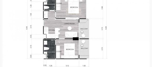 2 Schlafzimmer Eigentumswohnung in Sattahip, Thailand, Nr. 5279 2