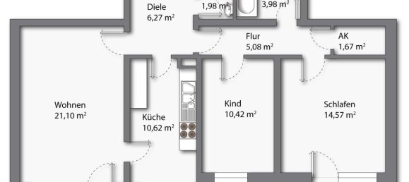 2 Schlafzimmer Wohnung in München, Germany, Nr. 181200 14