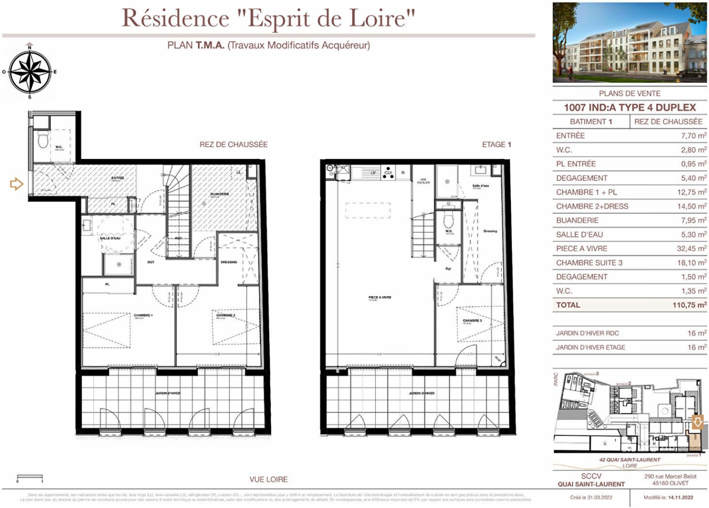 Duplex T3 em Orleans, France N.º 96832