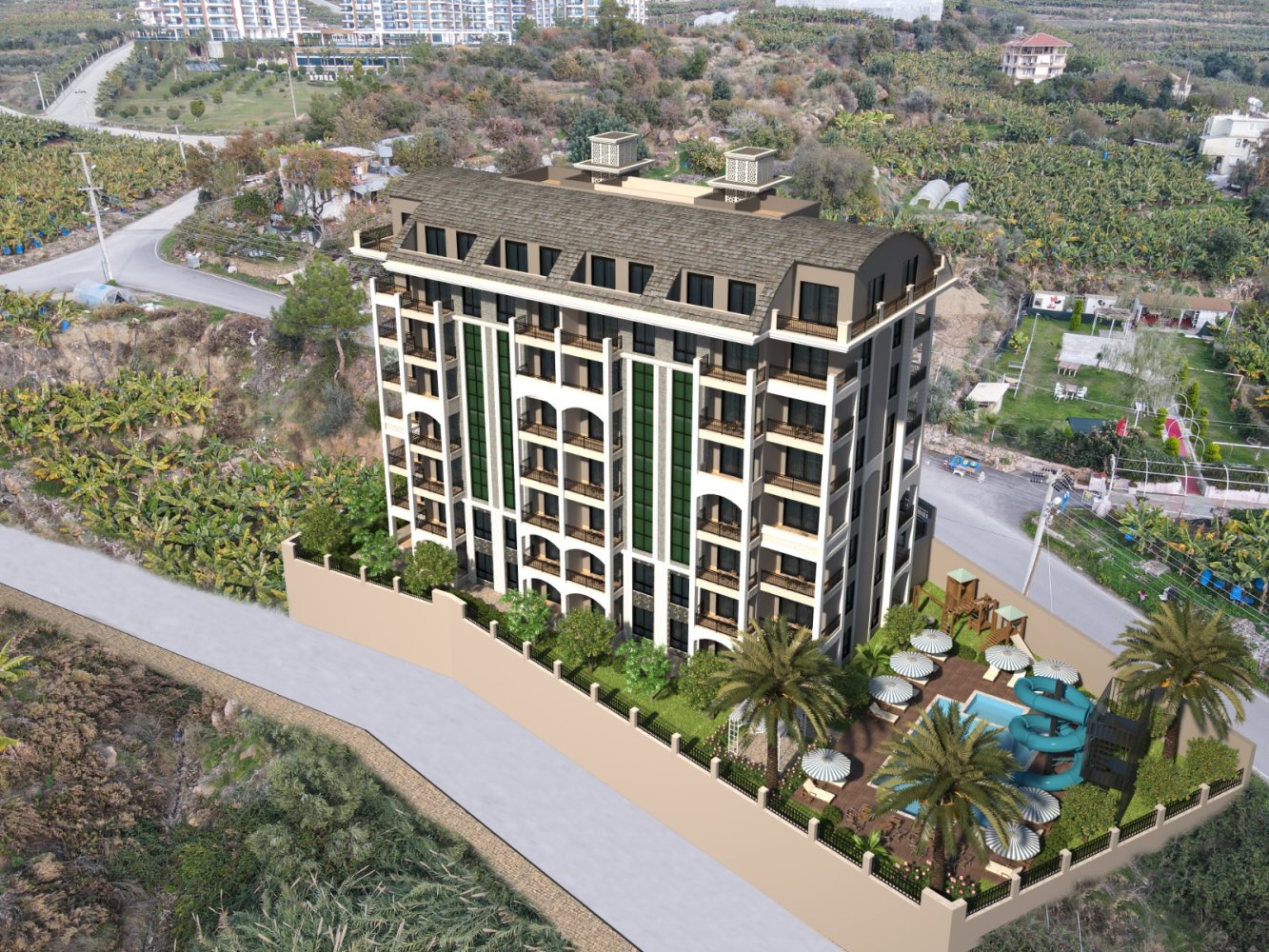 Penthouse 3+1 in «Ophelia Residence», Mahmutlar, Turkey, Nr. 34637