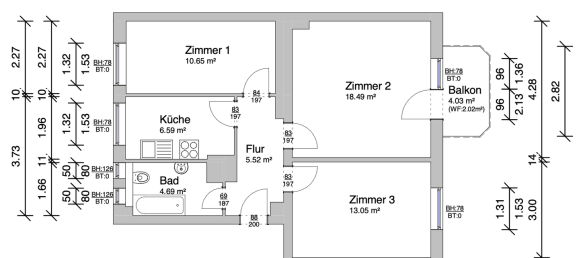 3غرفة شقة في Zehlendorf, Germany رقم 363521 13