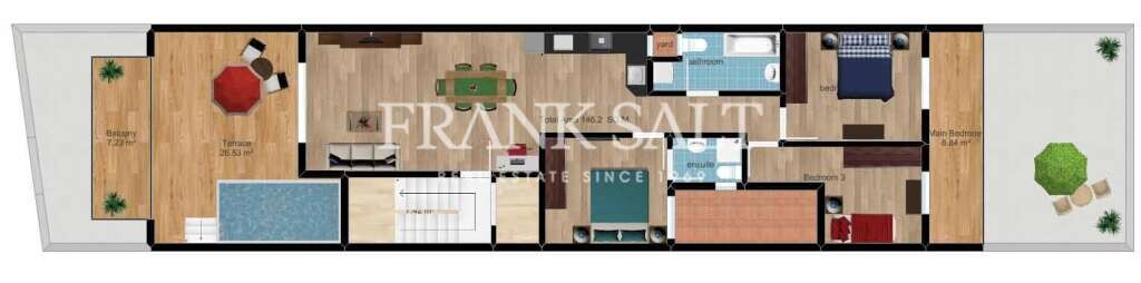 3 غرف نوم بانتهاوس في Siggiewi, Malta رقم 1733