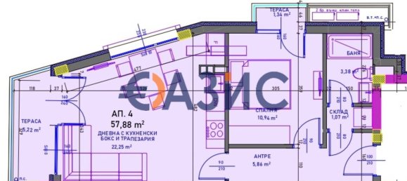 1 غرف نوم شقة في Sarafovo, Bulgaria رقم 757 15