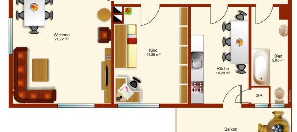 1 Schlafzimmer Wohnung in Bremen, Germany, Nr. 43882 2