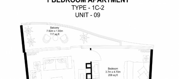 1 غرف نوم شقة في وسط مدينة دبي, UAE رقم 967 6