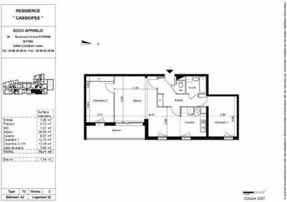 2 Schlafzimmer Eigentumswohnung in Loudeac, France, Nr. 36394
