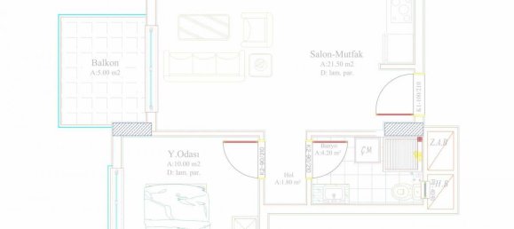 2 rooms Apartment in Avsallar, Turkey No. 29978 14