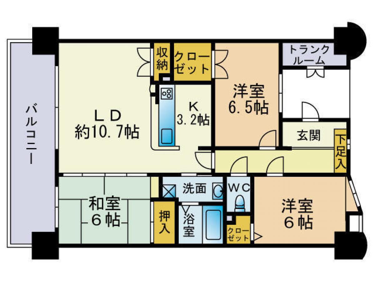 Квартира с 3 спальнями в Фукуока, Япония № 5472