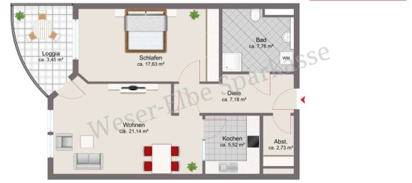 1 Schlafzimmer Wohnung in Cuxhaven, Germany, Nr. 263688 12