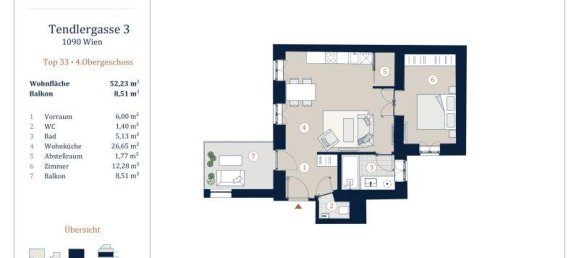 2 rooms Apartment in Alsergrund, Austria No. 205636 7