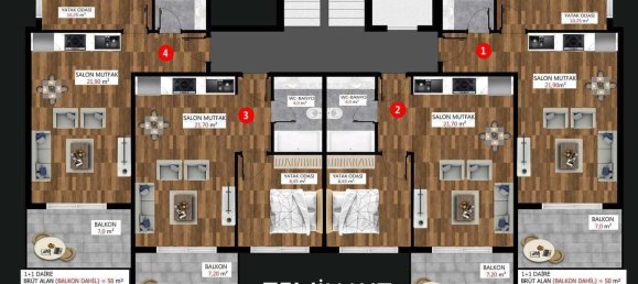 Квартира 1+1 в Каргыджак, Турция № 4091 26