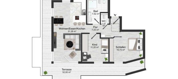 Ático de 1 dormitorio en Munich, Germany No. 329158 18