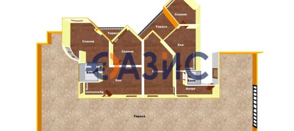 Квартира с 4 спальнями в Свети-Влас, Болгария № 790 22