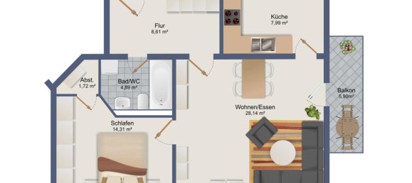 2 rooms Apartment in Dresden, Germany No. 98703 2