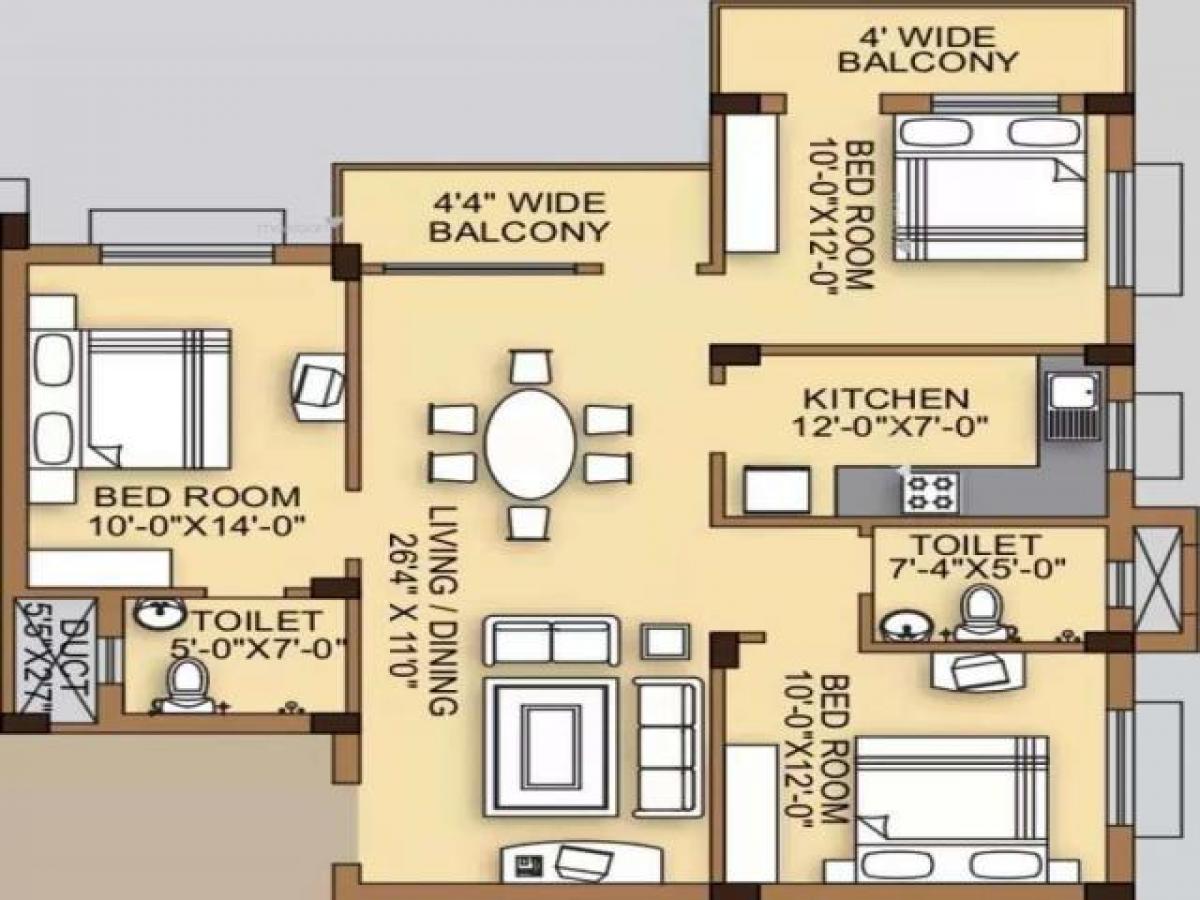 3 غرف نوم منزل في Bhubaneshwar, India رقم 67156