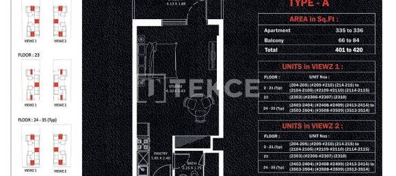 1 Schlafzimmer Wohnung in Jumeirah Lake Towers, UAE, Nr. 114172 13