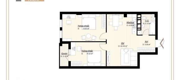 3 غرف نوم شقة في Sabail, Azerbaijan رقم 1457 3