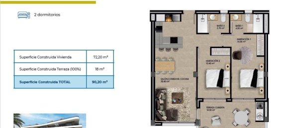 Квартира с 2 спальнями в Торревьеха, Испания № 285962 4