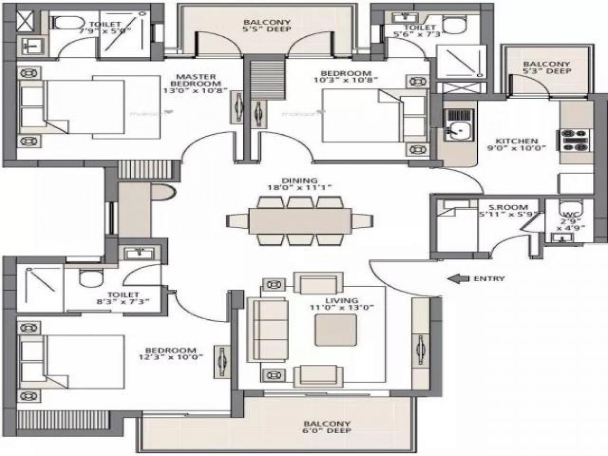 3 Schlafzimmer Haus in Gurgaon, India, Nr. 20557