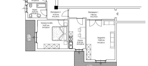 Квартира с 3 комнатами в Бергамо, Италия № 4919 6