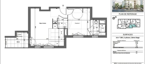 1 غرف نوم شقة في Sannois, France رقم 174548 7