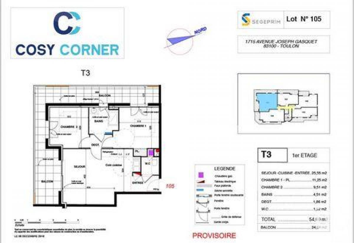 شقة 2 غرف نوم  في Toulon, France رقم 15832