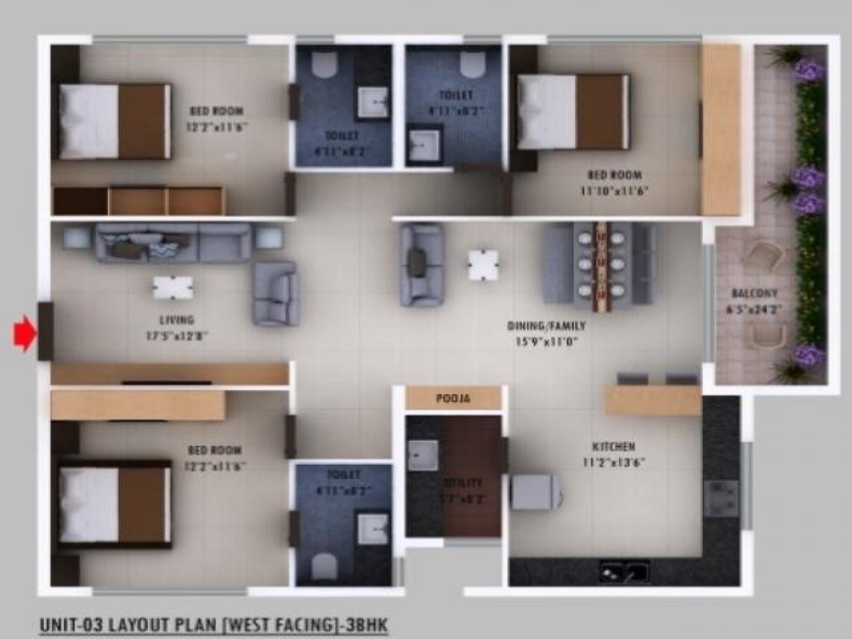 3 bedrooms House in Vijayawada, India No. 43679