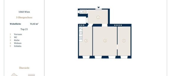 2غرفة شقة في Mariahilf, Austria رقم 239732 3