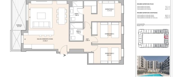 3 bedrooms Apartment in Getafe, Spain No. 152683 2