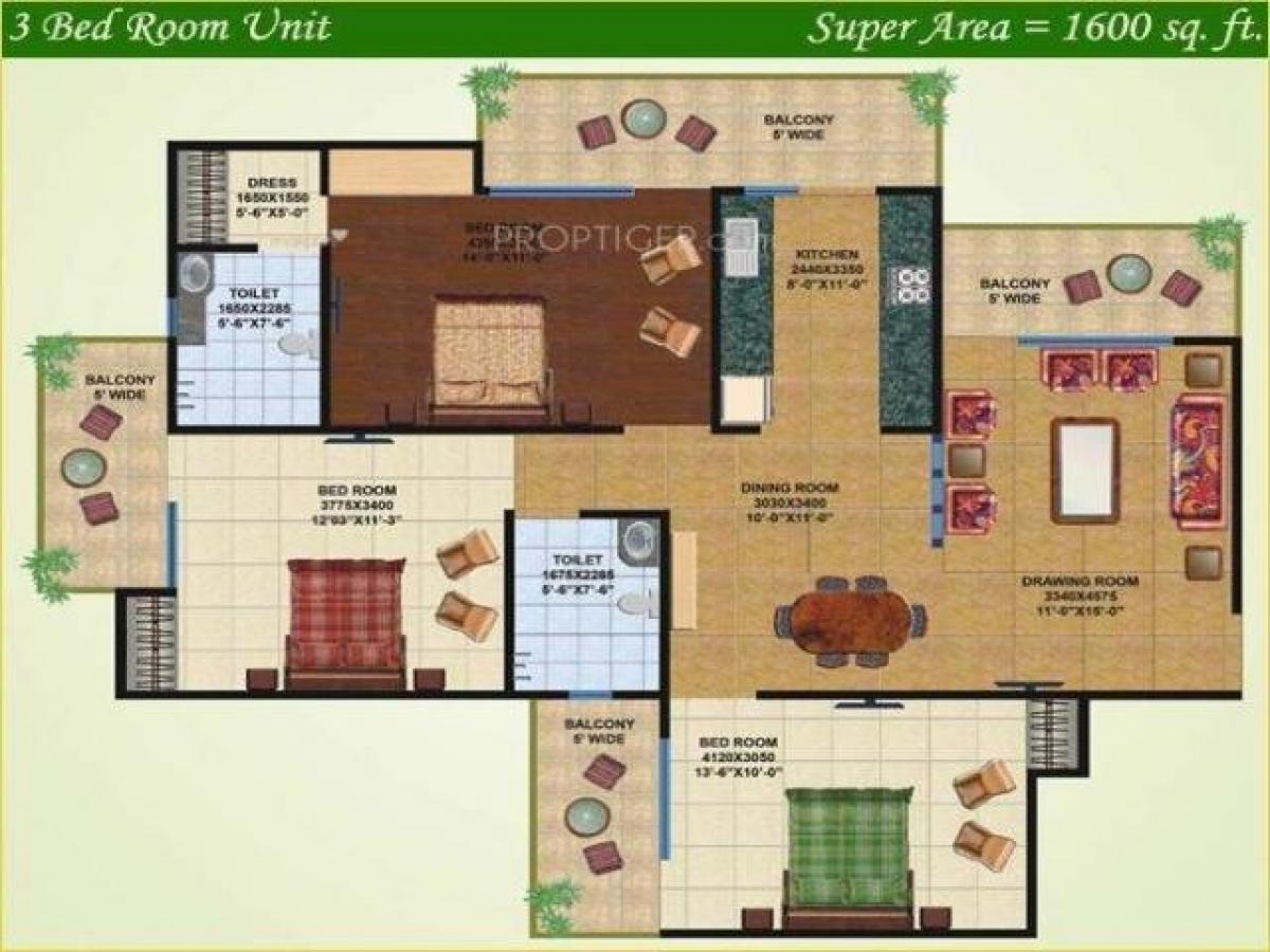 3 bedrooms House in Ghaziabad, India No. 55435