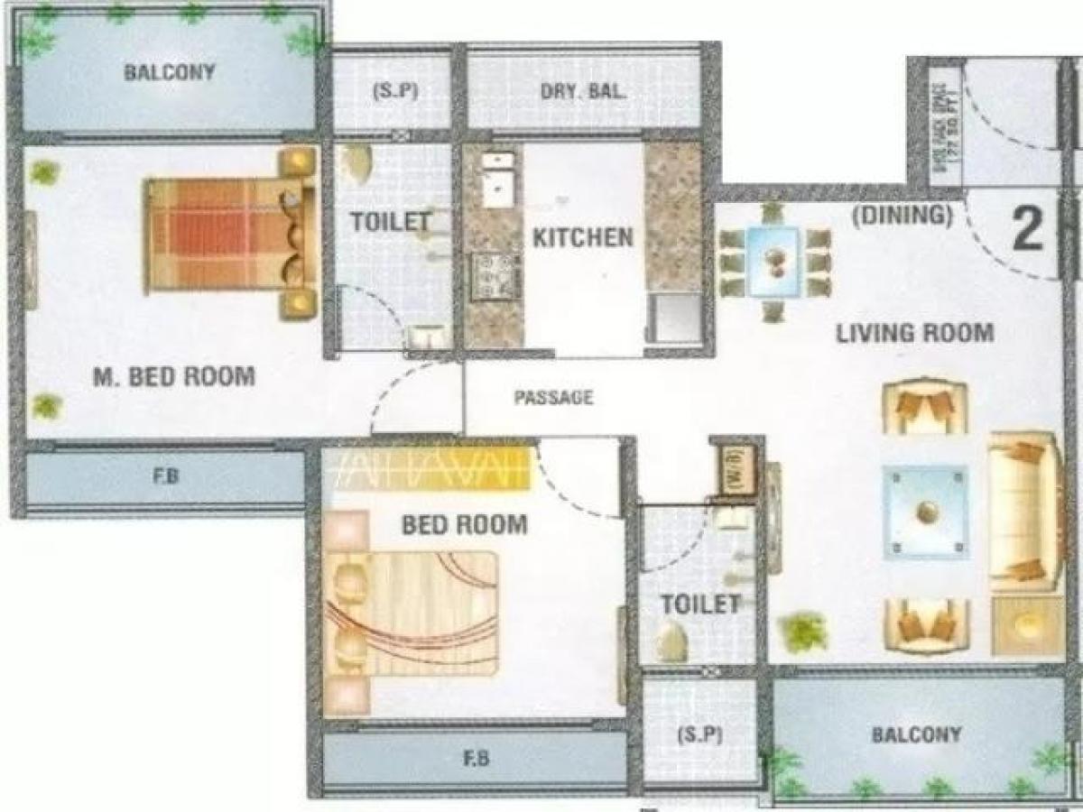 2 bedrooms House in Mumbai, India No. 62215