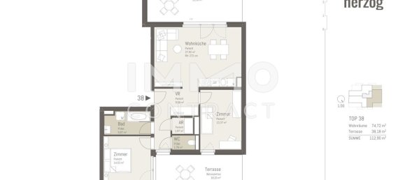 Квартира с 3 комнатами в Вена, Австрия № 141623 9