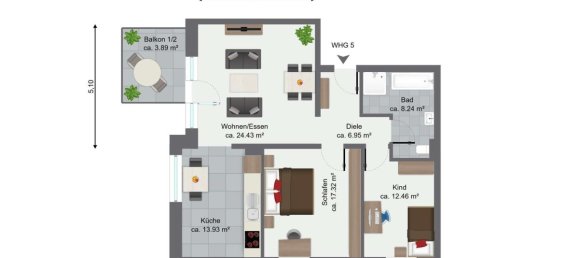 2 Schlafzimmer Wohnung in Gottingen, Germany, Nr. 331774 18