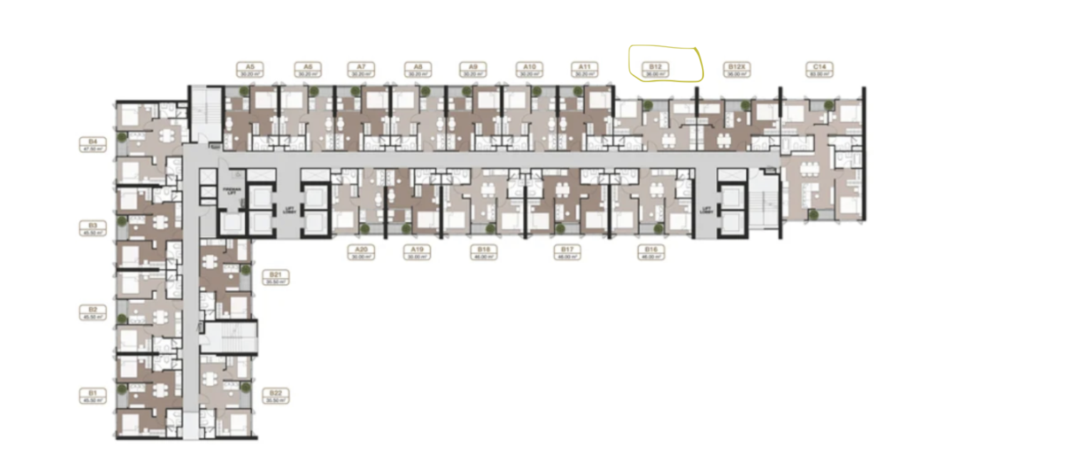 Кондоминиум  в Дин Даенг, Таиланд № 74402