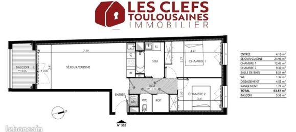 2 Schlafzimmer Wohnung in Toulouse, France, Nr. 314006 14