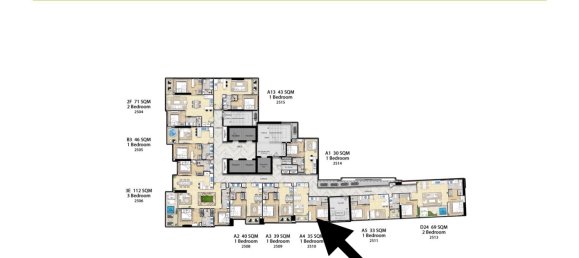 شقة في The Riviera Malibu Pattaya, Thailand 35متر مربع  رقم 32740 2