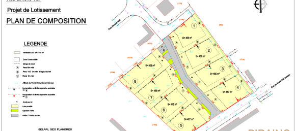 Terreno en Zegerscappel, France 465 m² No. 287372 2