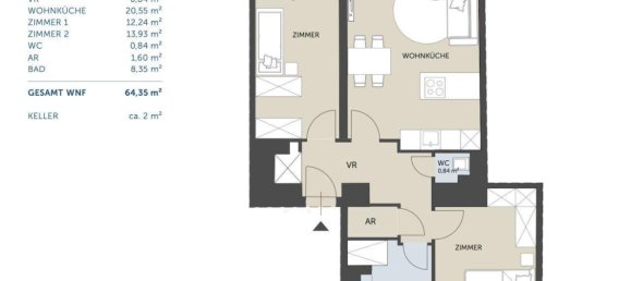 3 rooms Apartment in Vienna, Austria No. 130836 22