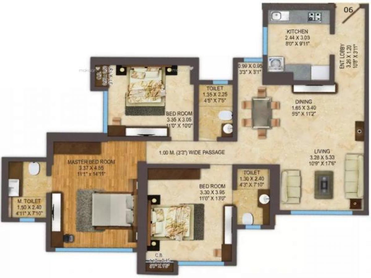 Дом с 3 спальнями в Мумбаи, Индия № 26456