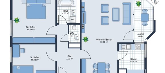 Квартира с 2 спальнями в Кёльн, Германия № 123655 10