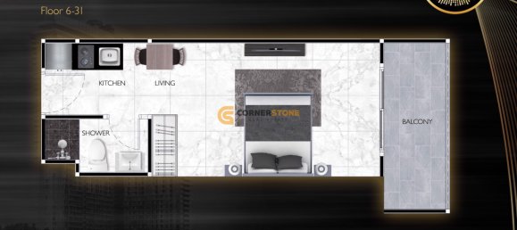 Apartamento com 1 quarto em condomínio em Pattaya, Thailand N.º 22323 8