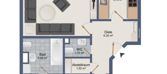 1 bedroom Apartment in Bremen, Germany No. 88350 90