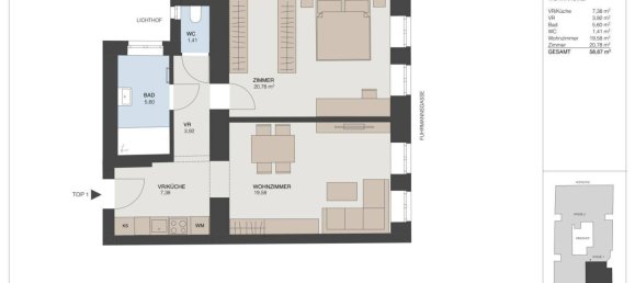 2 rooms Apartment in Josefstadt, Austria No. 15645 4