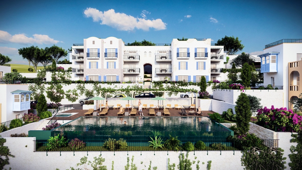 Apartment 3+1 in Fabay Mavi Kapi Evleri, Bodrum, Turkey No. 35935