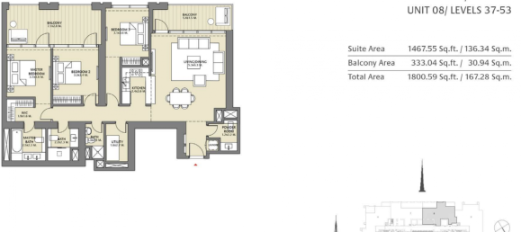 3 bedrooms Apartment in Downtown Dubai (Downtown Burj Dubai), UAE No. 3392 8