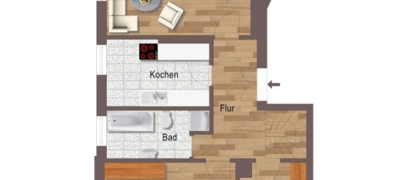 Дуплекс с 4 комнатами в Лейпциг, Германия № 58596 13