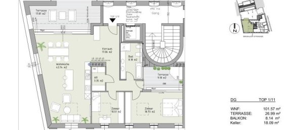 3-Zimmer Wohnung in Mödling, Austria, Nr. 106337 11